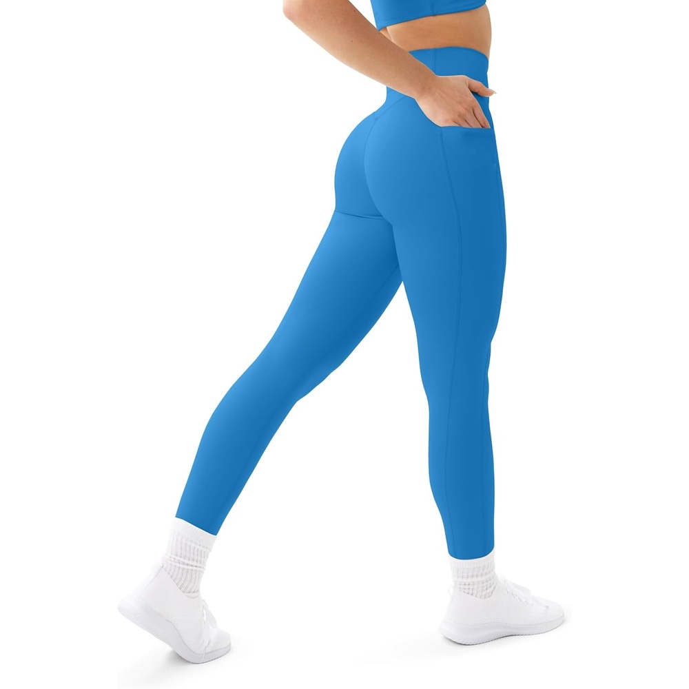 image:imagePAVOI ACTIVE Leggings with Pockets Compressive High Waisted Butt Sculpting Womens Full Length Workout Pants HiPerformRoyal Blue