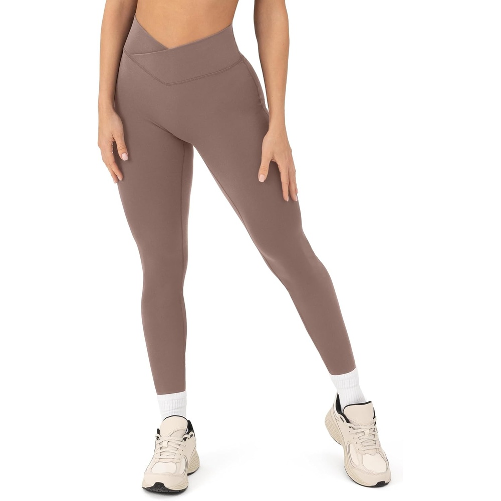 image:imagePAVOI ACTIVE Pilates Crossover Leggings for Women Buttery Soft High Waisted V Cut Cross Waist Workout Yoga Pants FlexFlowTeak