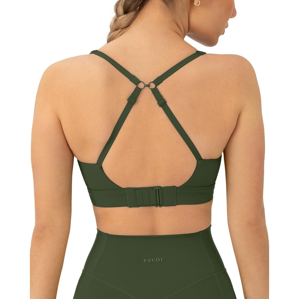 image:imagePAVOI ACTIVE Racerback Adjustable Sports Bra for Women High Support Convertible Straps High Impact Workout Bras HiPerformArmy
