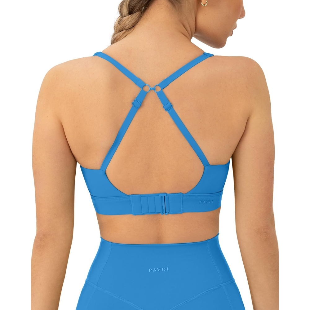 image:imagePAVOI ACTIVE Racerback Adjustable Sports Bra for Women High Support Convertible Straps High Impact Workout Bras HiPerformRoyal Blue
