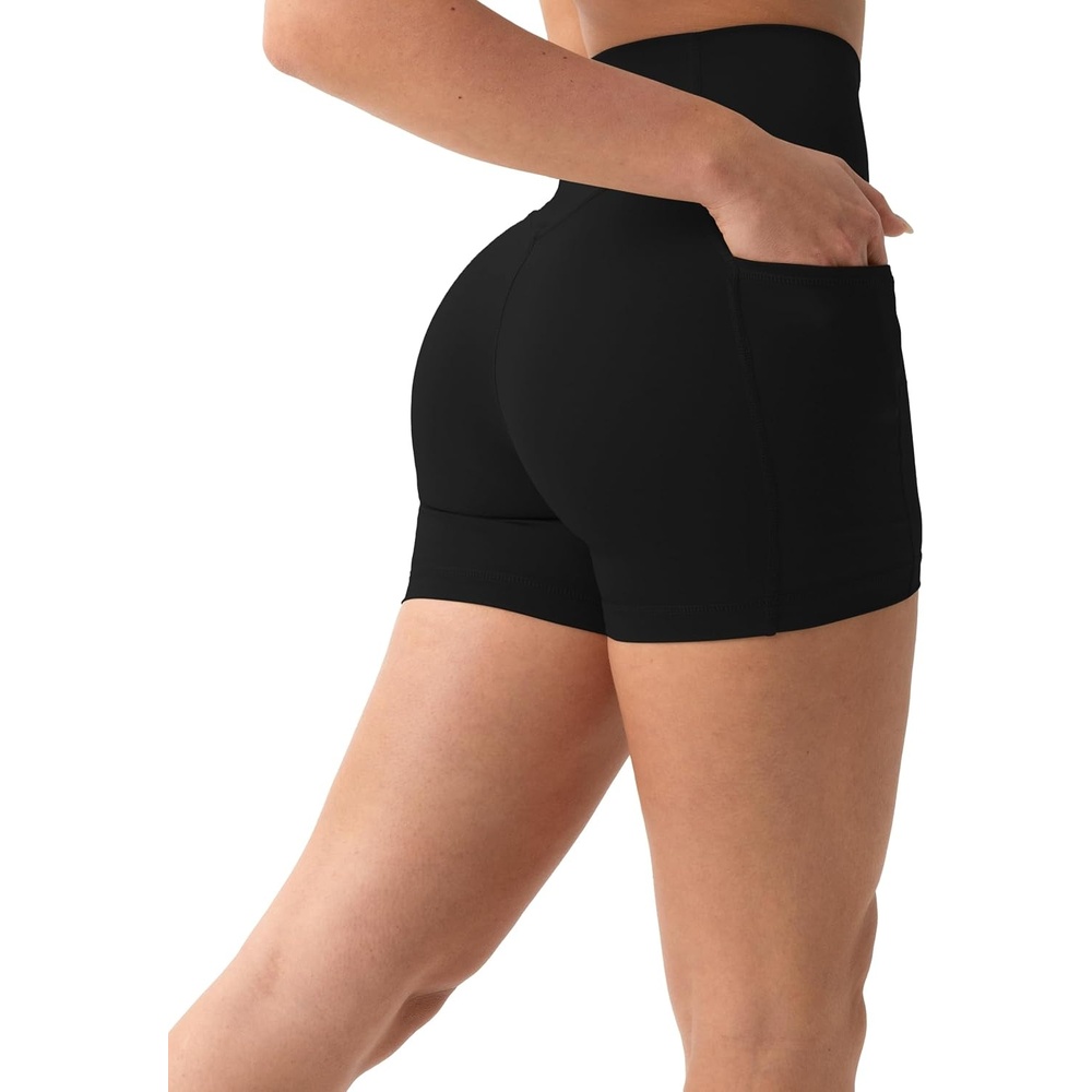 image:imagePAVOI ACTIVE Shorts with Pockets  Compressive High Waisted Butt Sculpting 4 amp 6 Womens Biker Shorts  HiPerform XXS to 3XBlack