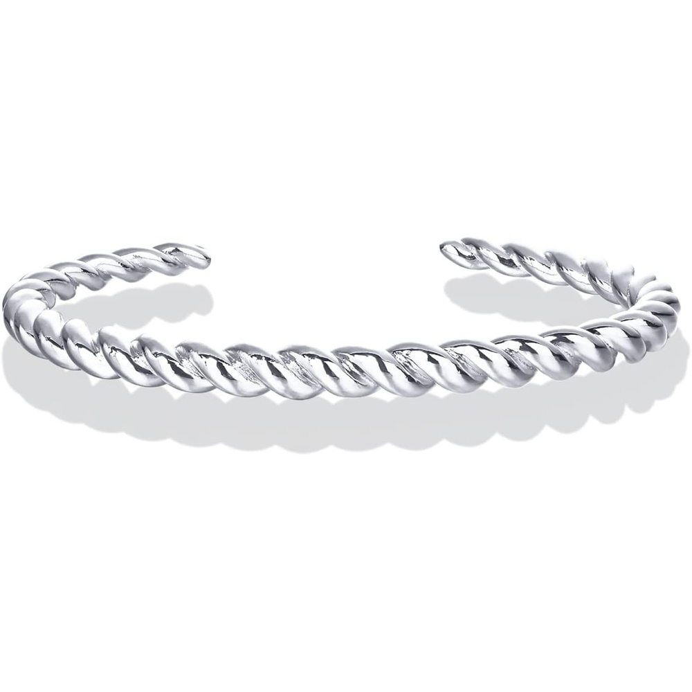 image:imagePAVOI Gold Plated Twisted Chunky Bangle Bracelet  14K Gold Plated  Lightweight Everyday JewelryWhite Gold