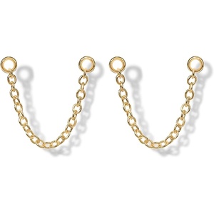 PAVOI 14K Earrings Chain Connectors (45 Millimeters, Yellow Gold)(30 Millimeters (Pack of 2))