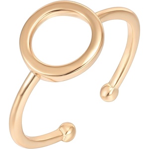 PAVOI 14K Gold Karma Open Circle Ring | Gold Plated Adjustable Rings for Women | Stackable Rings(Rose Gold)