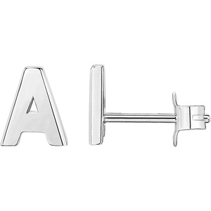 PAVOI 14K Gold Plated 925 Sterling Silver Alphabet Letter Earrings – Personalized Initial Earrings(- A)