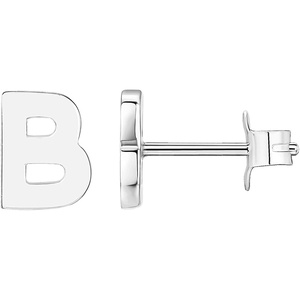 PAVOI 14K Gold Plated 925 Sterling Silver Alphabet Letter Earrings – Personalized Initial Earrings(- B)