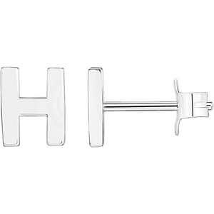PAVOI 14K Gold Plated 925 Sterling Silver Alphabet Letter Earrings – Personalized Initial Earrings(- H)