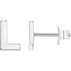 PAVOI 14K Gold Plated 925 Sterling Silver Alphabet Letter Earrings – Personalized Initial Earrings(- L)