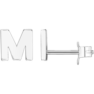 PAVOI 14K Gold Plated 925 Sterling Silver Alphabet Letter Earrings – Personalized Initial Earrings(- M)