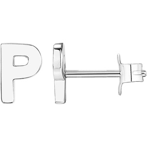 PAVOI 14K Gold Plated 925 Sterling Silver Alphabet Letter Earrings – Personalized Initial Earrings(- P)