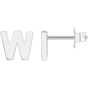 PAVOI 14K Gold Plated 925 Sterling Silver Alphabet Letter Earrings – Personalized Initial Earrings(- W)