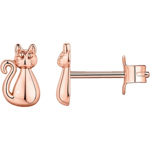 PAVOI 14K Gold Plated 925 Sterling Silver Bar, Dot, Heart, Triangle, Star, Cat | Dainty Earrings for Women – Valentines Day Trendy Jewelry(Rose Gold)
