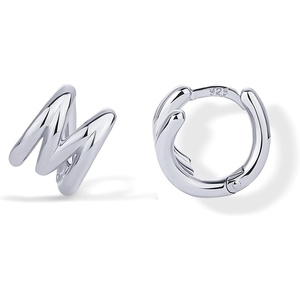 PAVOI 14K Gold Plated 925 Sterling Silver Posts Dainty Initial Huggie Earrings for Women – Gold Huggie Hoop Small Initial Jewelry – Trendy Alphabet Letter Earrings(- M)