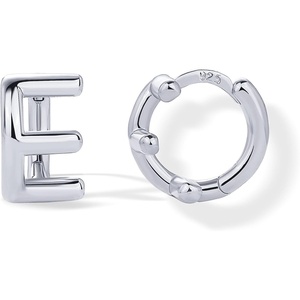 PAVOI 14K Gold Plated 925 Sterling Silver Posts Dainty Initial Huggie Earrings for Women – Gold Huggie Hoop Small Initial Jewelry – Trendy Alphabet Letter Earrings(- E)