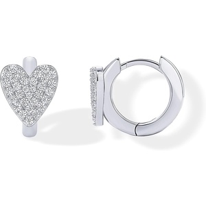 PAVOI 14K Gold Plated 925 Sterling Silver Posts Small Huggie Hoop Earrings for Women – Trendy Celestial North Star, Butterfly, Heart Hoop Earrings – Cubic Zirconia Cute Gold Motif Jewelry – Valentines Day Trendy Jewelry(Heart)