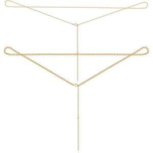 PAVOI 14K Gold Plated Body Chains Jewelry for Women | Summer Festival Layered Body Jewelry | Chest & Waist Chain