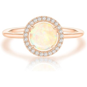 PAVOI 14K Gold Plated Crystal Birthstone Rings | Rings For Women(Rose Gold)