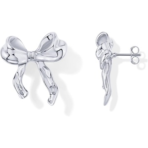 PAVOI 14K Gold Plated Cubic Zirconia Bow Stud Earrings for Women | Coquette Earring Pair(Coquette)