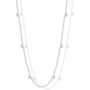 PAVOI 14K Gold Plated Dainty Chain Necklaces for Women – Station Small Motif Pendant Gold Jewelry Gifts – Valentines Day Trendy Heart, Bow, Cross Necklace for Women – Valentines Day Trendy Jewelry(White Gold)
