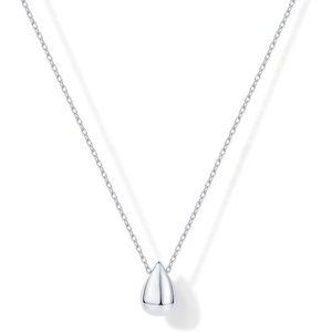 PAVOI 14K Gold Plated Dainty Pear Pendant Necklace for Women | Tear Pendant Necklaces(White Gold)