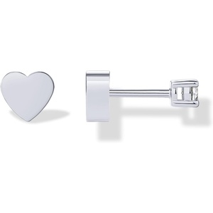 PAVOI 14K Gold Plated Double Sided Star and Heart Flat Back Stud Earrings for Women with Cubic Zirconia | Celestial Earring Screw Back Pair – Valentines Day Trendy Jewelry(Heart)