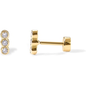 PAVOI 14K Gold Plated Flat Back Earrings | Solid 925 Sterling Silver Posts | Helix Cartilage Earrings for Women | Cubic Zirconia Stud Earrings | Trending Fashion Jewelry(Yellow Gold)