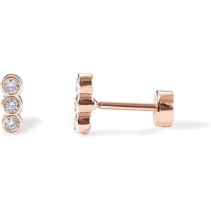 PAVOI 14K Gold Plated Flat Back Earrings | Solid 925 Sterling Silver Posts | Helix Cartilage Earrings for Women | Cubic Zirconia Stud Earrings | Trending Fashion Jewelry(Rose Gold)