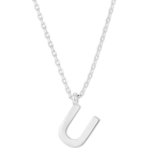 PAVOI 14K Gold Plated Initial Necklace | Letter Necklaces for Women(- U)