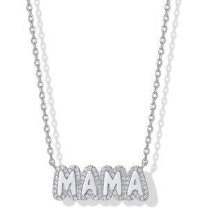 PAVOI 14K Gold Plated Mom Necklace for Women – Cubic Zirconia Mama Necklace Gold Jewelry Gifts for Mothers Day – Dainty Pendant New Mom Jewelry(Mama Bubble)
