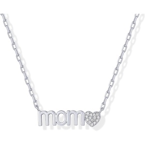 PAVOI 14K Gold Plated Mom Necklace for Women – Cubic Zirconia Mama Necklace Gold Jewelry Gifts for Mothers Day – Dainty Pendant New Mom Jewelry(Mom)