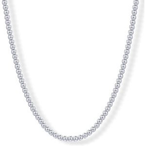 PAVOI 14K Gold Plated Small Bead Ball Chain Necklace for Women – Adjustable Dainty Gold Beaded Necklace – Trendy Choker Chain Layering Jewelry(4mm Beads)