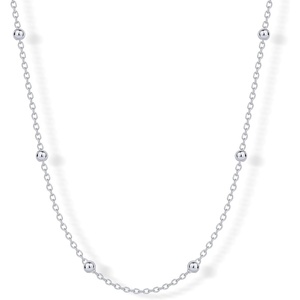PAVOI 14K Gold Plated Small Bead Ball Chain Necklace for Women – Adjustable Dainty Gold Beaded Necklace – Trendy Choker Chain Layering Jewelry(Ball Station)