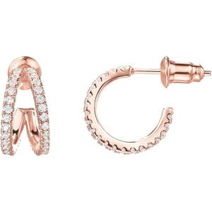 PAVOI 14K Gold Plated Split Huggie Hoop Earrings for Women – 925 Sterling Silver Posts Dainty Multi Hoop Huggie Earrings – Trendy Gold Jewelry(Rose Gold)
