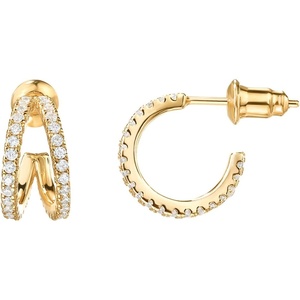 PAVOI 14K Gold Plated Split Huggie Hoop Earrings for Women – 925 Sterling Silver Posts Dainty Multi Hoop Huggie Earrings – Trendy Gold Jewelry(Yellow Gold)
