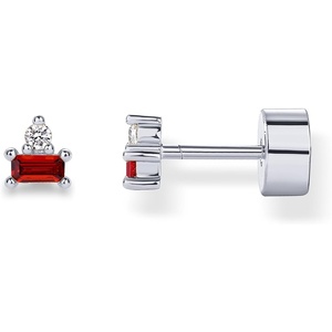 PAVOI 14K Gold Plated Sterling Silver Posts Colored Birthstone Flatback Stud Earrings for Women – Gemstone Cubic Zirconia Screwback Earrings – Dainty Helix Cartilage Piercing Jewelry(January – Garnet)