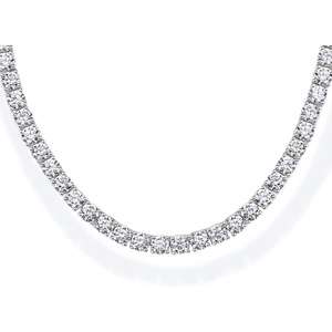 PAVOI 14K Gold Plated Tennis Necklace for Women | 3mm Cubic Zirconia Dainty Gold Tennis Necklaces | Simulated Diamond Tennis Chain | Trendy Fashion Jewelry(White Gold)