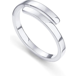 PAVOI 14K Gold Plated Twist Stacking Ring l Rings for Women(White Gold)