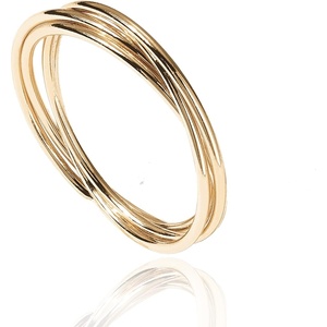 PAVOI 14K Plated Interlocked Rolling Anxiety Fidget Ring for Women and Men – Stacking Gold Ring(Yellow Gold)