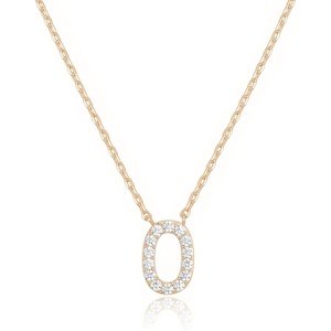 PAVOI 14K White Gold Plated Cubic Zirconia Initial Necklace | Letter Dainty Necklaces for Women(- O)