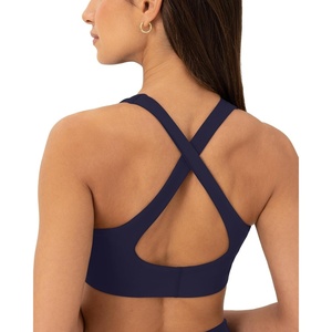 PAVOI ACTIVE Criss Cross Back High Impact Sports Bras for Women – High Support Scoop Neck Padded Workout Bra – FlexFlow(Twilight)