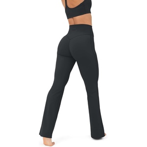 PAVOI ACTIVE High Waisted Flare Leggings for Women – Buttery Soft Bell Bottom Workout Flared Wide Leg Yoga Pants – FlexFlow(Forest Slate)