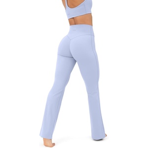 PAVOI ACTIVE High Waisted Flare Leggings for Women – Buttery Soft Bell Bottom Workout Flared Wide Leg Yoga Pants – FlexFlow(Seabreeze)