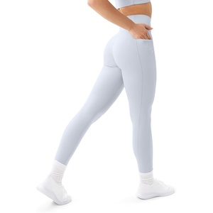 PAVOI ACTIVE Leggings with Pockets | Compressive High Waisted Butt Sculpting Women’s Full Length Workout Pants | HiPerform(Silver)