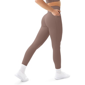 PAVOI ACTIVE Leggings with Pockets | Compressive High Waisted Butt Sculpting Women’s Full Length Workout Pants | HiPerform(Teak)