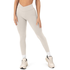 PAVOI ACTIVE Pilates Crossover Leggings for Women | Buttery Soft High Waisted V Cut Cross Waist Workout Yoga Pants | FlexFlow(Moon)