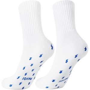 PAVOI ACTIVE Pilates Socks with Grips for Women – One Size Non Slip Quarter-Crew Grip Socks for Yoga, Barre – Bamboo Blend(Lightning Bolt)