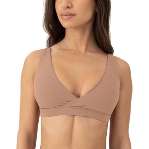 PAVOI ACTIVE V Neck Sports Bra for Women – Low Support Yoga Adjustable Straps Deep V Plunge Bra Removable Pads – FlexFlow(Sienna)