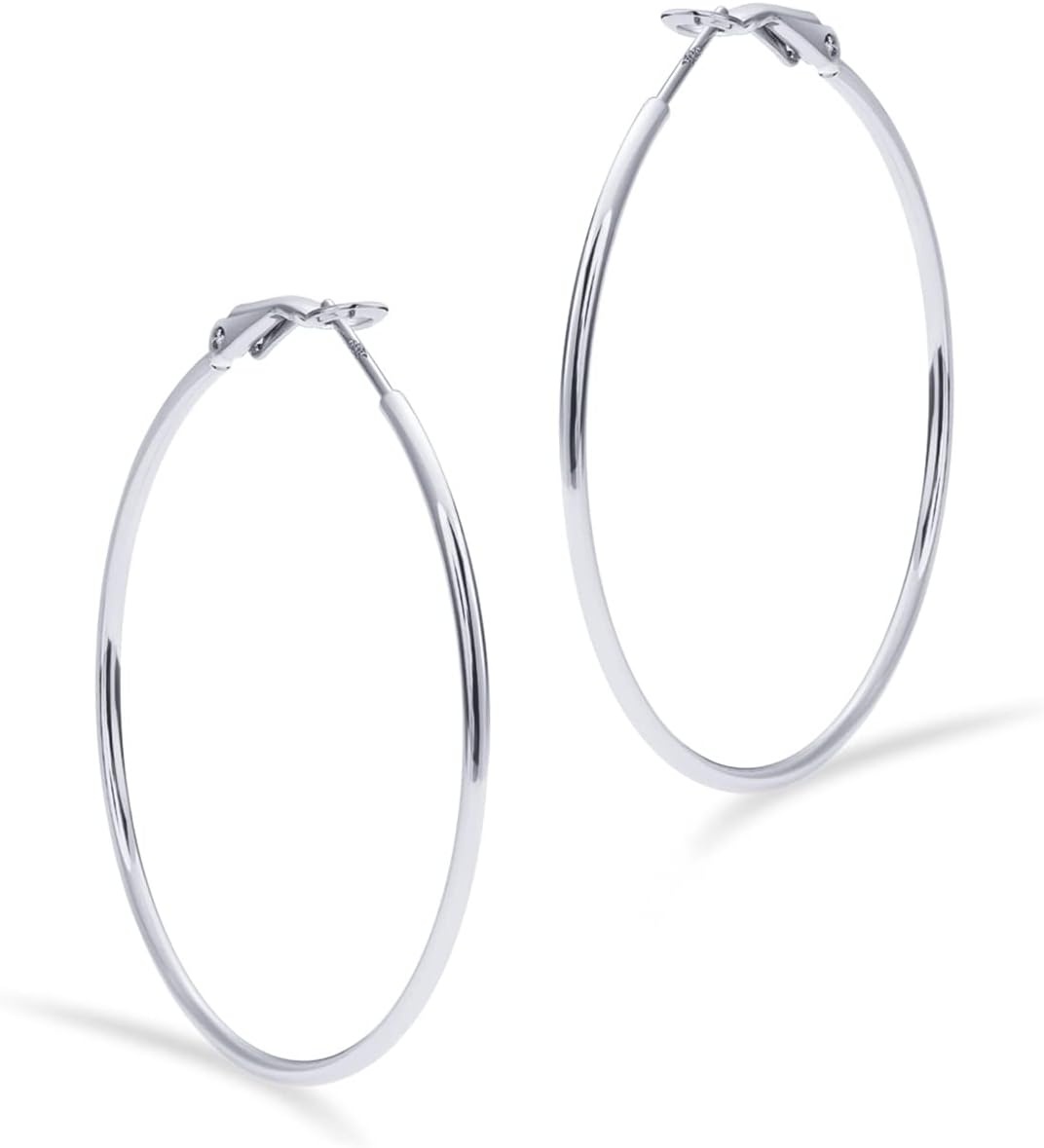 image:imagePAVOI 14K Gold Plated 925 Sterling Silver Post Hoops Large Hoops Earring Lightwight Gold Hoop Earrings for WomenWhite Gold