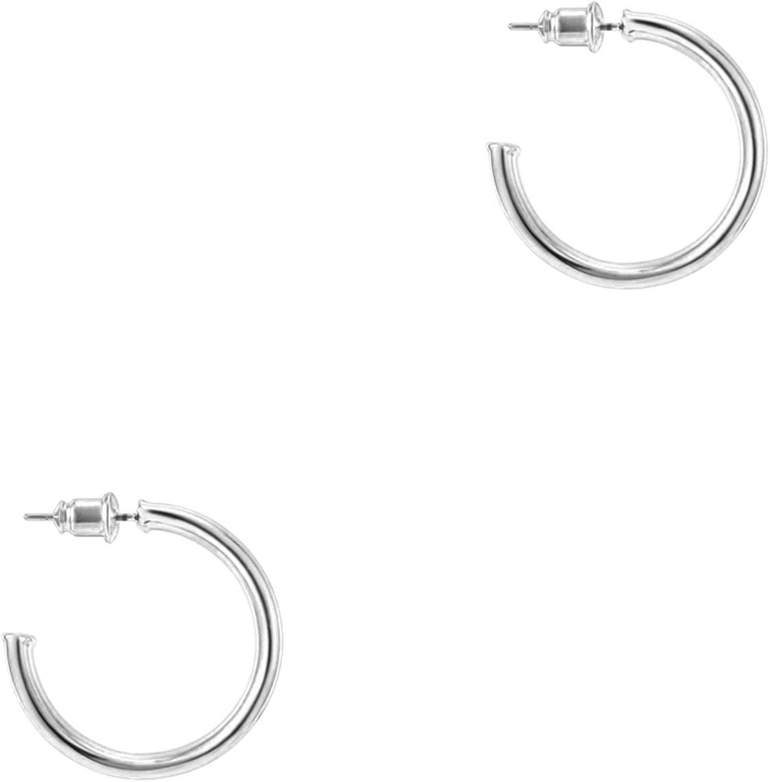 image:imagePAVOI 14K Gold Plated Hoop Earrings for Women 2mm Thick Infinity Hoops Lightweight Loop Earrings Set200 Millimeters