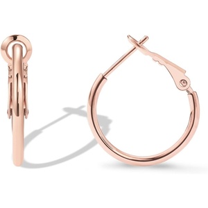PAVOI 14K Gold Plated 925 Sterling Silver Post Hoops | Large Hoops Earring | Lightwight Gold Hoop Earrings for Women(Rose Gold)
